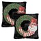 Snowman Wreath Decorative Christmas Indoor/Outdoor Pillow Cover (set of 2)